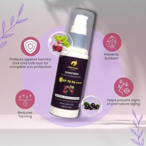 Fortune Faces SPF 70 PA++++ Sunscreen | For Anti-tan and Radiant Skin | Acaiberry, Beetroot with Hyaluronic Acid For Intense Sun Protection, Hydration & Glow | Broad Spectrum, Lightweight & Non-Greasy Formula | All Skin Types - 50 ml