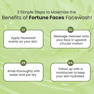 Fortune Faces Hydrating Anti-tan Skin Brightening Face Wash | Infused With Sweet Cherry, Green Tea & Cucumber | Gentle Cleansing With Natural Glow | Suitable for All Skin Types | Women and Men | Pack of 2 (200ml)