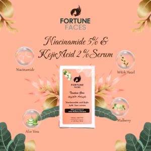 Fortune Faces Niacinamide 5% & Kojic Acid 2% Face Serum with White Mulberry Extract – Brightening & Dark Spot Remover for Even Tone, Acne Scars, Oil Control & Smooth Skin – 30ml